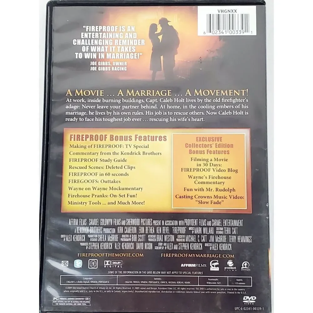 Fireproof (2008) Romance Drama DVD Movie